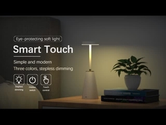 Đèn bàn LED sạc lại với cổng sạc USB C có thể tắt và kim loại màu trắng đen